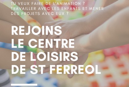 Dernières actualités - Rejoinez l'équipe d'animation du centre de loisirs de St Ferréol
