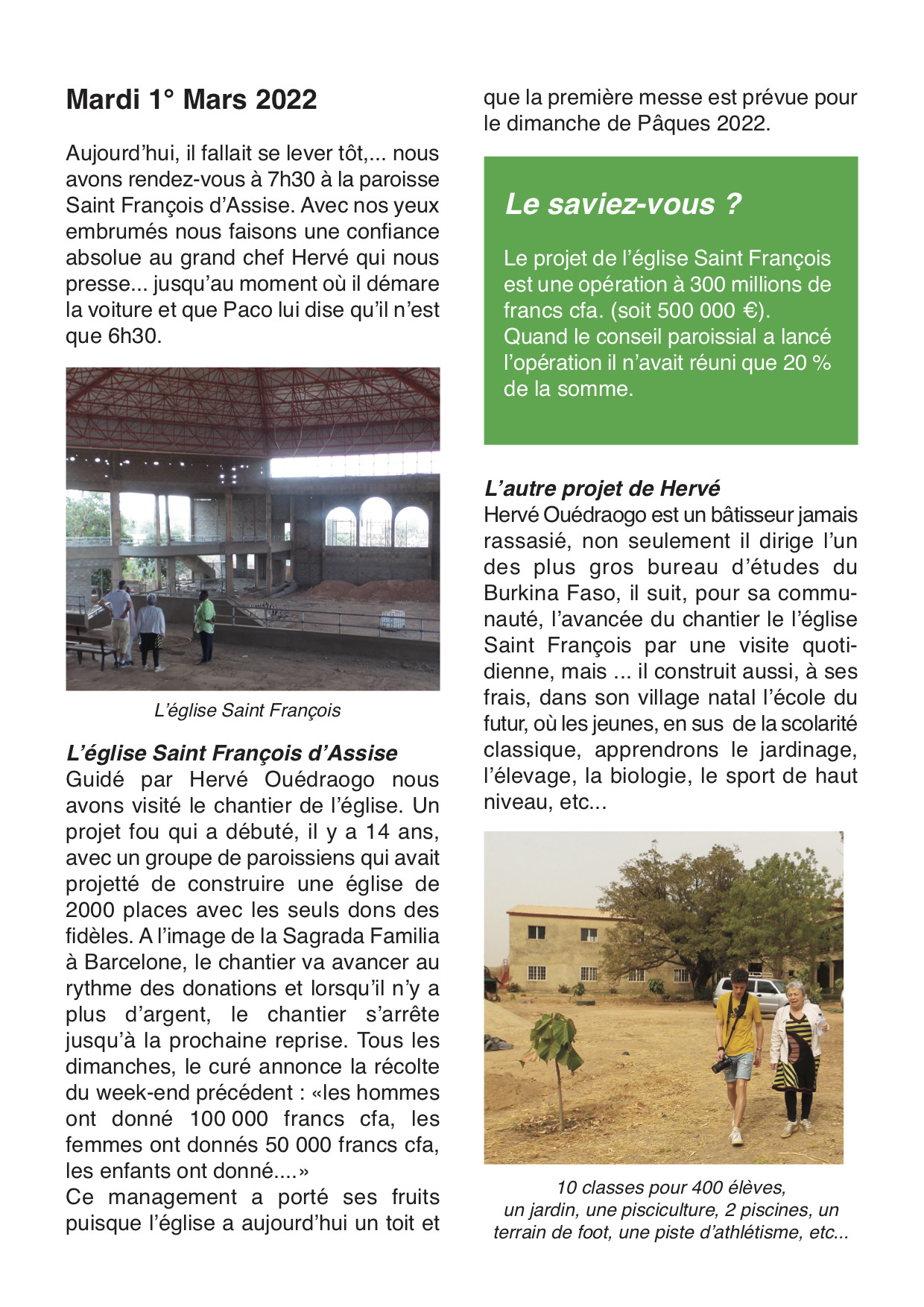 Journal de voyage au Burkina Faso - Mardi 1er au jeudi 3 mars 2022 - page 1