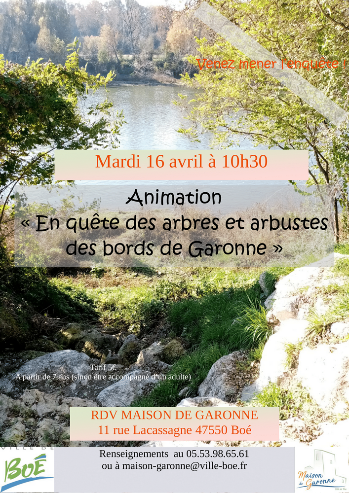 Agenda - En quête des arbres et arbustes des bords de Garonne
